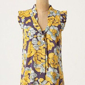Anthropologie Porridge Loosened Shelby Top Floral